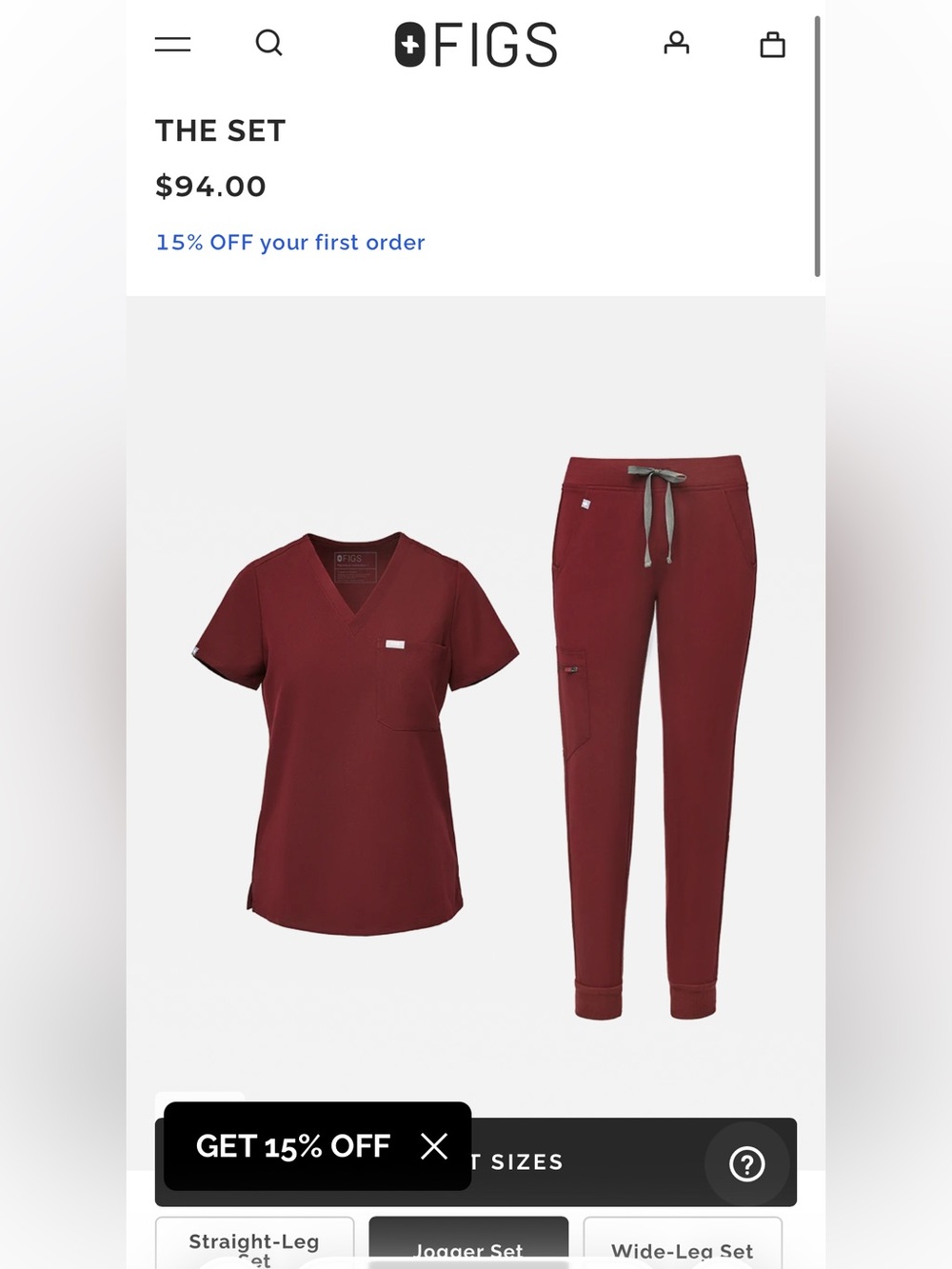 FIGS Women's Set Maroon